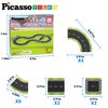 PicassoTiles Magnet Tile Car Track Adventure Theme Printed Street Road Runway Speedway Highway Magnetic Building Tiles Block Construction Pretend Play Playset STEM Education Learning Kit Kids 3+ PTE16