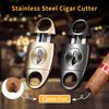Demcigar V-Cut Cigar Cutter, Stainless Steel Sharp Blade Cigar Guillotine Scissors for Men(Grey)