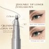 GHFCZOO 2Pcs Dual-Tip Lower Eyelash Pencil, Waterproof Anti-Smudge Bottom Lash Pen, Ultra-Slim Dual Pronged Liquid Eyeliner, 3D Natural Under Lash Liner for Eye Makeup (Brown*2pcs)