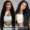 BASEMMAHER Deep Wave Lace Front Wigs Synthetic Artificial Human Hair Pre-Plucked Hair Wigs 30 Inch Natural Black Lace Frontal Curly Wig Hair Replacement Wigs for Black Women Daily Party Use