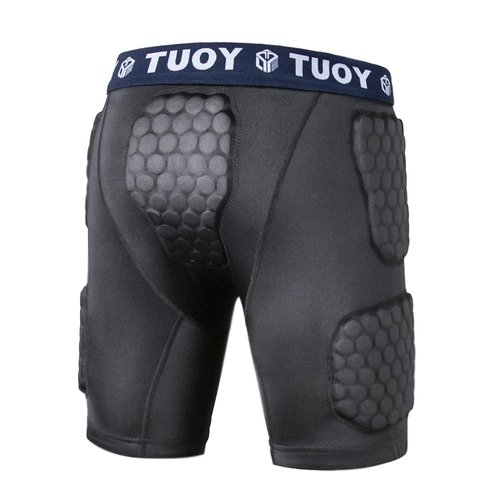 Men's Padded Football Girdle Compression 5-Pads Integrated Football Pads with Hip Tail Thigh Protector for Football Baseball