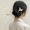 inSowni 8 Pieces Retro Vintage Asian Japanese Chinese Hanfu Gold Metal Flower Hair Sticks with Pearl Pendants Fishtail Lotus Butterfly Long Hair Pins Forks Chopsticks Bun Updo Holders for Women Girls
