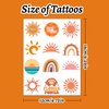 16 Sheets Sun Temporary Tattoos for First Trip Around the Sun Party Favors Decorations Supplies for Here Comes The Son Baby Shower Boys Girls Boho Hippie Sunshine Party(192 PCS)