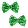 Love Fairy 3-Inch Glitter Bow Hairpin - Sparkling Sequin Bow Tie Hair Clip for Girls,Teens, and Women (Green)