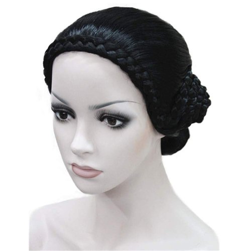 Aimole Braid Updo Bun Wig Black Wigs Synthetic Cosplay Women Hair