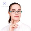 VisionGlobal 4 Pairs Reading Glasses with Spring Hinge, Blue Light Blocking Glasses for Women/Men (Blue,+1.00 Magnification)