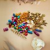 125 Pcs Dreadlocks Loc Hair Jewelry for Women Braids Hair, Crystal Gemstone Pendant Hair Accessories, Gold and Colorful Hair Rings for Braids, Cute Hair Pendants Butterfly Rose Shell and Snake