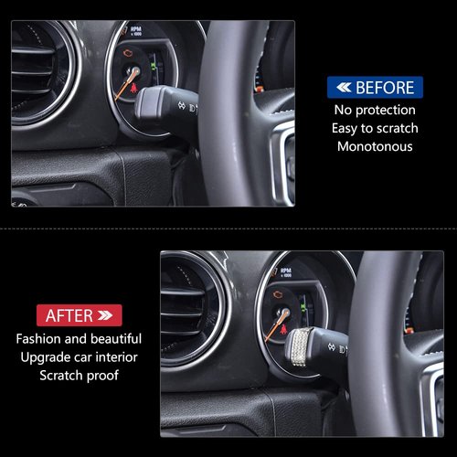 PIFOOG Wrangler Accessories for Jeep 2018-2022 Bling Windshield Wiper Switch Stickers Turn Signal Light Lever Decal Glitter Car Interior Decoration Silver 2PCS