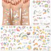 Temporary Tattoos for Kids, Birthday Party Supplies, Fake Tattoos Stickers for Boy and Girls, Decorations Party Game Activities Reward Gifts ﻿ (Rainbow)