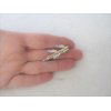 Generic Small gold silver tone crystal leaves alligator hair clip for fine thin hair (Clip quantity: 1 clip)