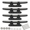 VTurboWay 4 Pack 5" Nylon Boat Cleat Dock with Stainless Steel Screws, Black