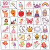 Partywind Temporary Tattoos for Girls, Individually Cut Kids Tattoos for Girls Party Supplies Favors, Birthday Party Decorations Goodie Bag Stuffers, Fake Tattoo Stickers for Children Girls