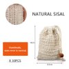 BUYGOO 30 Pack Soap Exfoliating Bag, Natural Soap Saver Hand Made Sisal Mesh Soap Bag Bar Soap Bag with Drawstring for Bath & Shower Use