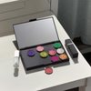 VANANA DIY Magnetic Palette with Mirror, for Eyeshadow Lipstick Powder Highlighter Storage, with 12 Pieces of Round Metal Pans (Black - with Mirror, 15x10cm - With 12pcs Round Pans)