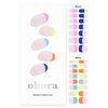 ohora Semi Cured Gel Nail Strips (N Rainbow French) - Extended Size Range, Works with Any Nail Lamps, Salon-Quality, Long Lasting, Easy to Apply&Remove - Includes 2Prep Pads, Nail File&Wooden Stick