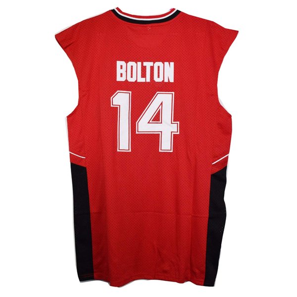 AIFFEE #14 Bolton Wildcats Red Color Basketball Jersey S-XXL 90S Hip Hop Clothing for Party, Stitched Letters and Numbers (M)