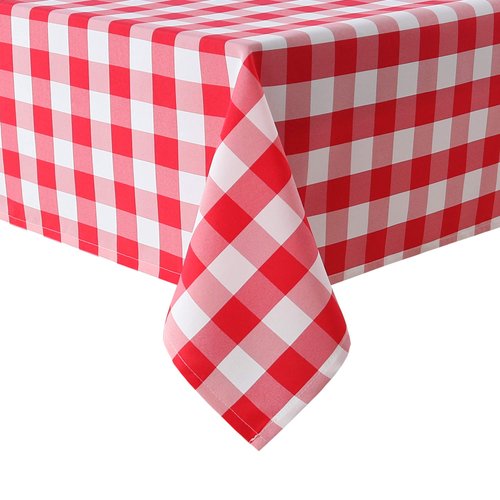 Hiasan Red and White Checkered Tablecloth Rectangle - Stain Resistant, Waterproof and Washable Buffalo Plaid Table Cloth for Picnic, Holiday Dinner and Kitchen, 60 x 120 Inch