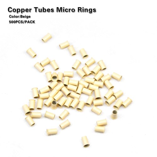 ColorYoung 500PCS 3.4mm Microlink Copper Tubes Beads Hair Extension Beads for I-Tip Human Hair Extensions