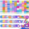 90Pcs Pop Bracelet, Party Favors for Kid, Pop Wrist Strap Fidget Toys Pack ,Fidget Toys for Girils Boys, as Gifts for Easter Chrismas,Classroom Prizes for Students