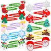 30PCS Christmas Hair Clips for Girls Women, Santa Claus Christmas Tree Bells Reindeer Snowman Snowflakes Christmas Stockings No Slip Snap Hair Pins Christmas Hair Accessories (Christmas)
