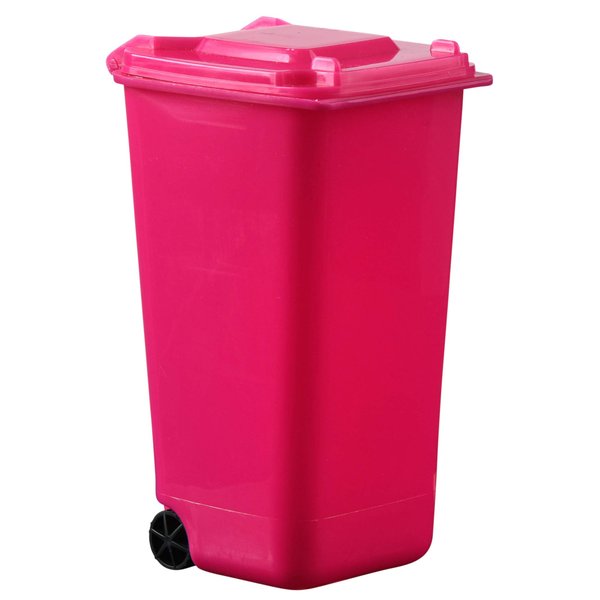 Plastic Toy Garbage Cans Playset (6 Pack) Used for Pencil Holder, Desktop Organizer, Fun Playing, Novelty and Party Favors Red 6 x 3 X 6 (Pink)