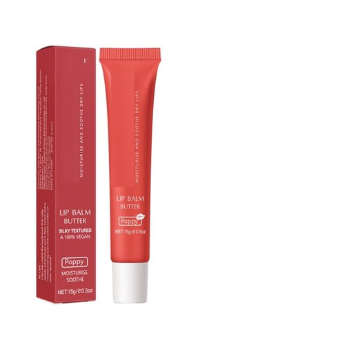Melemando 6 Color Hydrating Lip Butter Balm, Moisturizing Lip Repair, Lightweight Nourished Lip Glossy Christmas for Women (04 Poppy)