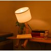 ELINKUME Cute Desk Lamp,Unique Table Lamps,Wood Bedside Table Lamp Fun Funky Person Lamp Wooden Robot Cute Lamps for Bedrooms