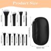 10 Pcs Travel Makeup Brush Set Mini Makeup Brushes Travel Size With Pack Portable Small Eyeshadow Eye Lipstick Foundation Brush Shadow Contour Blush Concealer (Black)