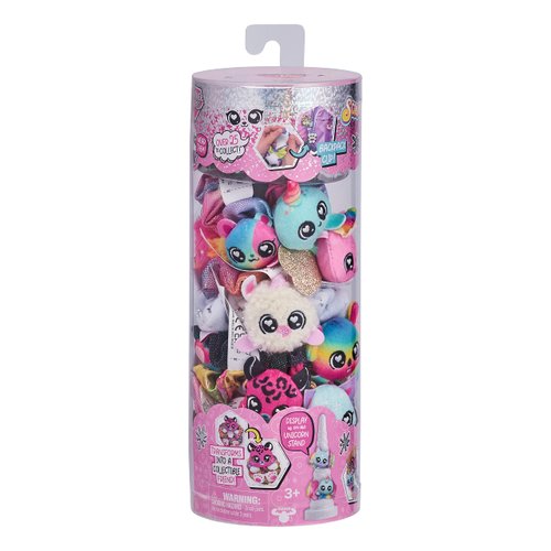 SCRUNCHMIEZ 96553 Seven Pack, Exclusive Magically transforms from Hair Scrunchie to Cute Plush Friend as Well as Backpack Clip. So Many Characters to Collect & wear