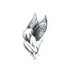 Oottati 2 Sheets Waterproof Small Cute Fake Hand Neck Temporary Tattoos Stickers Hand Sketch Black Dark Angel