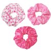Totelux Breast Cancer Hair Ties Pink Ribbon Hair Scrunchies Elastics Hair Band Ponytail Holder Silk Hair Ropes for Women Girls Breast Cancer Awareness Hair Accessories 3PCS