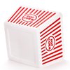 Bekith 6 Pack Plastic Open-Top Reusable Popcorn Boxes, Popcorn Containers Bucket Tub for Movie Night, 9" Square x 6" Tall