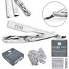 100 BLADES + Facón Professional Marble Straight Edge Barber Razor - Salon Quality Cut Throat Shavette