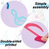 25 Pieces Musical Note Hanging Swirl Music Foil Whirl Theme Party Decoration Cutout Spiral for Wedding Baby Shower Birthday Party Supplies (Black, White, Blue, Pink)