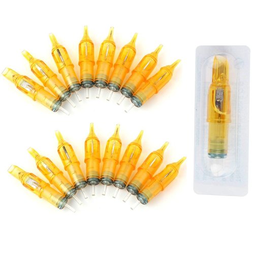 Pirate Face Tattoo (50) Mixed Assorted Disposable Tattoo Needle Cartridge 50Pcs RL, RS, M1