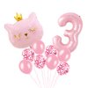 Cat Birthday Decorations, Cat Balloons, Pink 3 Balloon Number 40inch, Cat Themed Birthday Party Decorations, 3rd Birthday Decorations For Girl