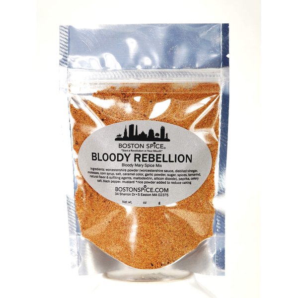 Boston Spice Bloody Rebellion Make The Best Gourmet Bloody Mary's Cocktail Drink Beverage Seasoning Mix Spice Blend Just Mix with Vodka Vegetable or Tomato Juice Lime 1/2 Cup Spice wt. 2.3oz/67g