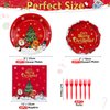 XJLANTTE Christmas Party Decorations - Including Merry Christmas Paper Plates, Snowman Napkins, Forks Christmas Dinnerware Set for Xmas Winter Holiday Christmas Party Supplies, Serves 20 Guests