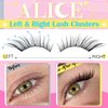ALICE Natural Lash Clusters DIY Lash Extensions Eyelash Extensions Wispy 3D Cat Eye Eyelash Clusters Left & Right C Curl Individual Lashes
