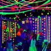 840feet Blacklight Party Streamer Decorations 8 Rolls Glow Crepe Paper UV Reactive Fluorescent Neon Paper Streamers Glow Party Supplies and Decorations for Wedding, Birthday, Neon Party, Fiesta Party
