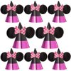 Amscan Minnie Mouse Forever Pink & Black Cone Hats - 7.25" x 6.5" (8 Pcs) - Vibrant Foil & Paper Party Accessories for Kids Themed-Parties & Events