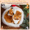 Deekin 4 Pcs Mini Simulation Fur Toy Christmas Animal Decoration Cute Furs Plush Raccoon Fox Squatting Sleeping Animals World with Static Action Figures for Home Office Desktop Decor