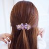 Sankuwen Luxury Butterfly Hair Barrettes Crystal Hair Clip Sparkly Metal Snap Hair Clip for Women Girls（Style-A,Purple）