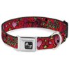 Dog Collar Seatbelt Buckle Mom Dad Close Up Red 9 to 15 Inches 1.0 Inch Wide
