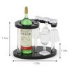 Dollhouse Wine Glasses Bottle and Spiral Shape Rack Set Bar Accessories Miniature Wine Set Kitchen Decoration Wine Holder Tabletop Decor (GREEN BOTTLE)