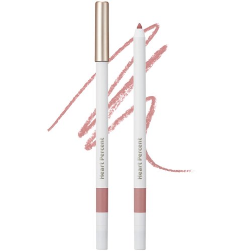 Heart Percent Dote On Mood Lip Pencil Slim, Defines and Fills Creamy Lip Liner Retractable Lipstick Pencil with Built-In Sharpener, #06. Rose Beige