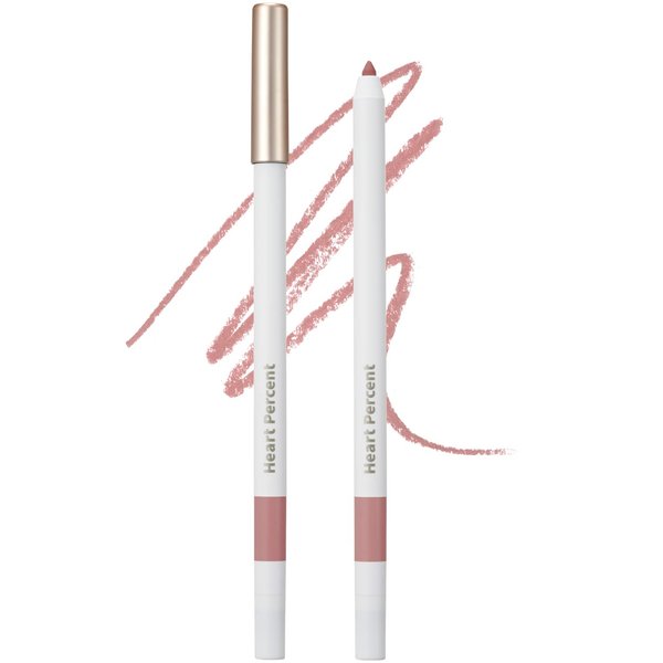 Heart Percent Dote On Mood Lip Pencil Slim, Defines and Fills Creamy Lip Liner Retractable Lipstick Pencil with Built-In Sharpener, #06. Rose Beige