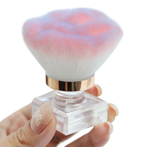 Ruetail Nail Dust Brush for Nails, Nail Art Dust Powder Remover Brush, Pink Rose Cleaner Brush for Makeup or Blush Nail Arts Brush, Nail Dusting Brush Tools