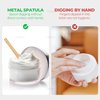 AUEAR, 3 Pack Metal Cosmetic Makeup Spatula Mini Curved Skincare Facial Cream Lotions Moisturizers Spoon Beauty Scoop for Mixing and Sampling