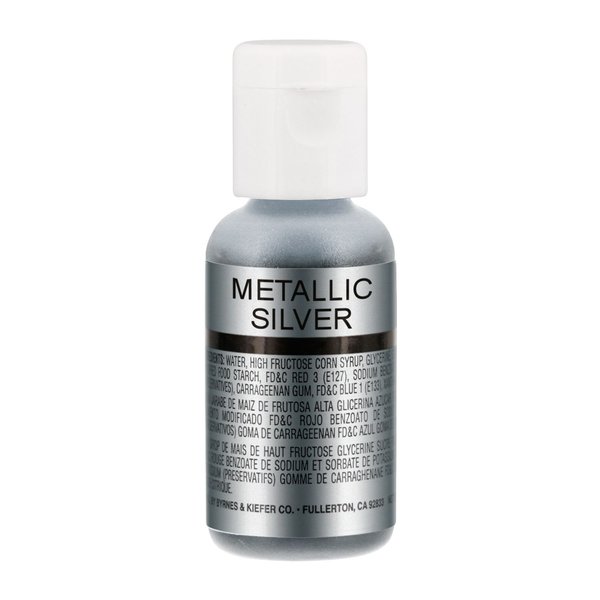 U.S. Cake Supply .7fl oz Metallic Silver Airbrush Food Coloring